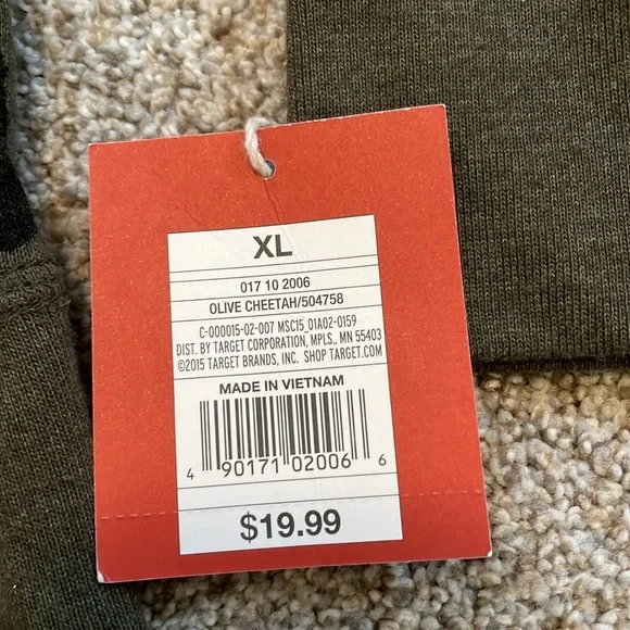 Mossimo XL Olive Green and Black Patterned Zip Up Sweatshirt (New with Tags) - Picture 7 of 7